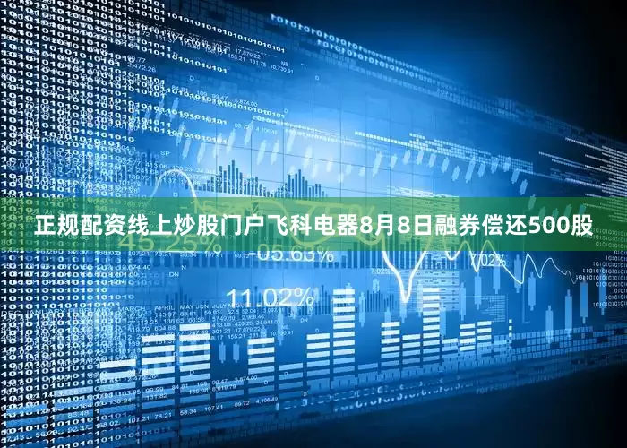 正规配资线上炒股门户飞科电器8月8日融券偿还500股